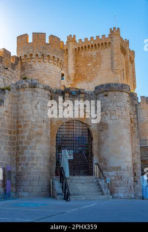 View of the Penafiel castle in Spain. Stock Photo