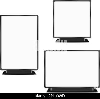 Set of blank billboards on white background, vector eps10 illustration Stock Vector