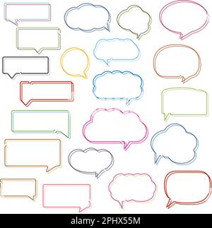 Colored line speech bubbles collection, vector eps10 illustration Stock Vector
