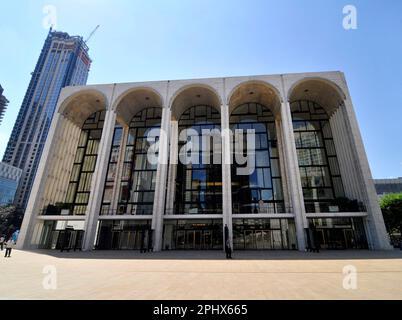 The Metropolitan Opera House at the Lincoln center plaza, New York City, NY, USA. Stock Photo