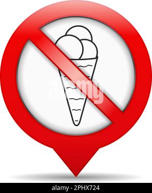 No ice cream sign, vector eps10 illustration Stock Vector