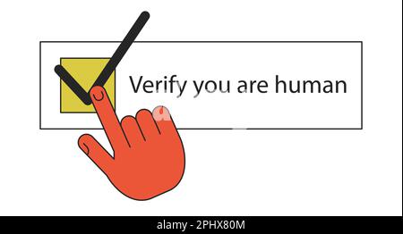 Human verification line concept vector spot illustration Stock Vector