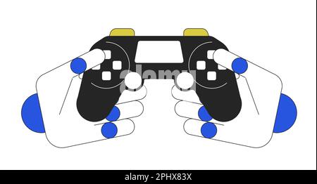 AI in games line concept vector spot illustration Stock Vector
