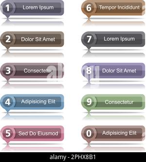 Set of design elements with numbers and place for your text, vector ...