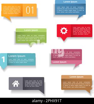 Colored speech bubbles set, vector eps10 illustration Stock Vector