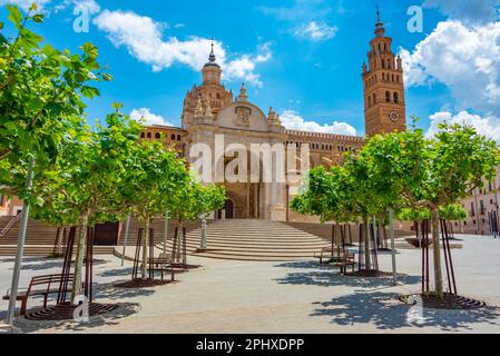 Cathedral Santa Maria de la Huerta in Spanish town Tarazona. Stock Photo