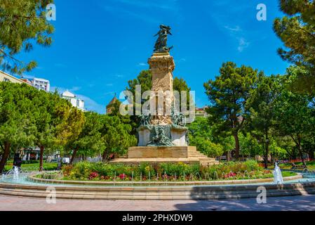 Plaza de los Sitios park in Spanish town Zaragoza. Stock Photo