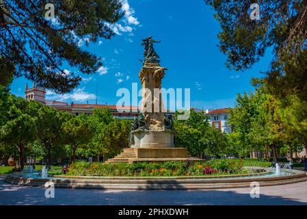 Plaza de los Sitios park in Spanish town Zaragoza. Stock Photo