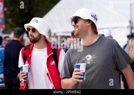 Melbourne, Australia, 30 March, 2023. Formula 1 fans are seen enjoying the atmosphere during The Australian Formula One Grand Prix on March 30, 2023, at The Melbourne Grand Prix Circuit in Albert Park, Australia. Credit: Dave Hewison/Speed Media/Alamy Live News Stock Photo
