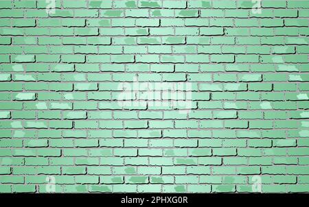 Shiny Emerald Green brick wall - Illustration,  Emerald Green abstract background Stock Vector