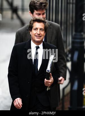 Lawyer David Sherborne arrives at the Royal Courts Of Justice, central London, ahead of a hearing claim over allegations of unlawful information gathering brought against Associated Newspapers Limited (ANL) by seven people - the Duke of Sussex, Baroness Doreen Lawrence, Sir Elton John, David Furnish, Liz Hurley, Sadie Frost and Sir Simon Hughes. Picture date: Thursday March 30, 2023. Stock Photo