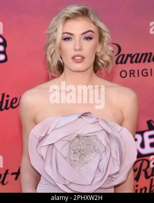 March 29, 2023, Hollywood, California, USA: CHARLOTTE KAVANAGH attends at the Los Angeles Premiere Of Paramount Plus' 'Grease: Rise Of The Pink Ladies'. (Credit Image: © Billy Bennight/ZUMA Press Wire) EDITORIAL USAGE ONLY! Not for Commercial USAGE! Stock Photo