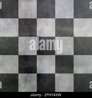 old black white, checkered pattern floor wallpaper background decoration Stock Photo