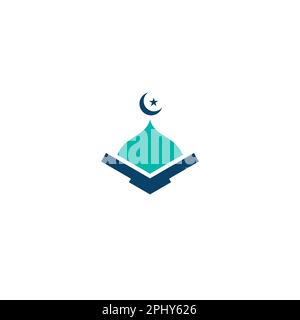 Modern Islamic Mosque And Quran Logo. Mosque Icon Design Stock Vector