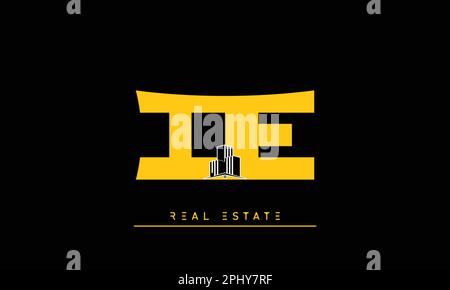 Real Estate letters Initials Monogram logo IE , EI Stock Vector