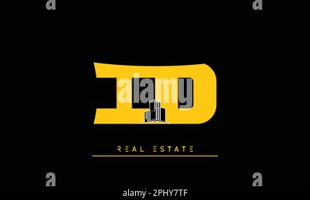 Real Estate letters Initials Monogram logo ID , DI Stock Vector