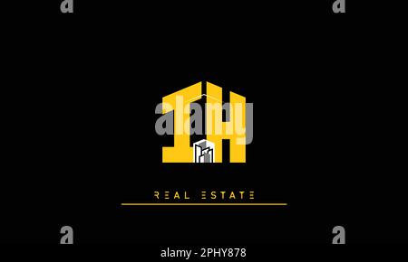 Real Estate letters Initials Monogram logo IH , HI Stock Vector