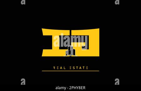 Real Estate letters Initials Monogram logo IJ , JI Stock Vector