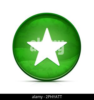Star icon on classy splash green round button Stock Photo
