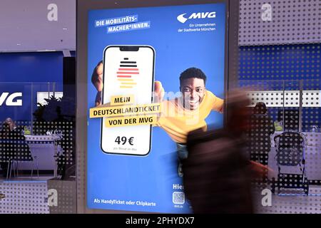 Theme image -The 49 Euro D-Ticket. The Germany-Ticket comes with the Germany-Ticket - D-Ticket for short - from May 1st, citizens can travel easily in all local public transport for only 49 euros per month . ? Stock Photo