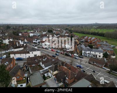 Ripley Village centre high street  Surrey UK Drone, Aerial, Stock Photo