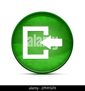 Logout icon on classy splash green round button Stock Photo