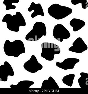 Abstract minimal cow skin seamless . Fashionable black and white vector illustration. Stock Vector