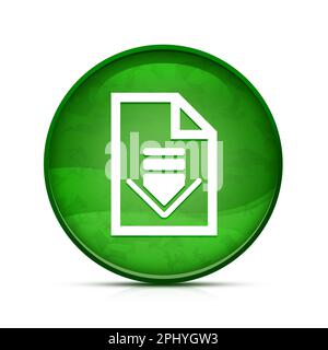 Download document icon on classy splash green round button Stock Photo