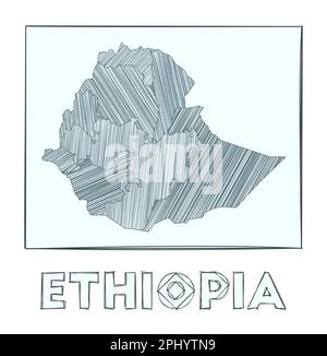 Scribble map of Ethiopia Sketch - Sketch Map Of Ethiopia Grayscale Hand Drawn Map Of The Country Filled Regions With Hachure Stripes Vector Illustration 2phytn9 