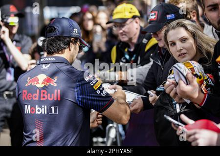 PEREZ Sergio (mex), Red Bull Racing RB19, portrait during the Formula 1 Rolex Australian Grand Prix 2023, 3rd round of the 2023 Formula One World Championship from March 31 to April 2, 2023 on the Albert Park Circuit, in Melbourne, Australia - Photo: Xavi Bonilla/DPPI/LiveMedia Stock Photo