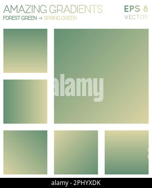 Colorful gradients in spring green and sunset orange color tones ...
