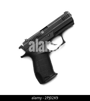 Semi-automatic pistol isolated on a white background Stock Photo - Alamy