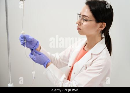 Doctor anesthesiologist working in the medicine center Stock Photo