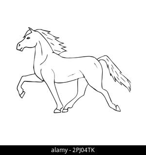 Vector hand drawn doodle sketch Iceland horse isolated on white background Stock Vector