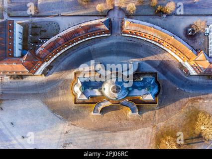 Solitude Palace, arock, drone photo, Stuttgart, Baden-Wuerttemberg, Germany Stock Photo