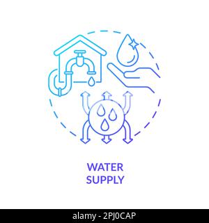 Water supply blue gradient concept icon Stock Vector
