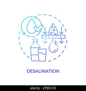 Desalination blue gradient concept icon Stock Vector