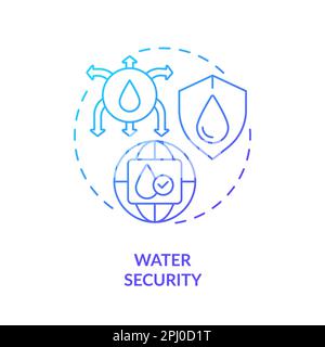 Water security blue gradient concept icon Stock Vector