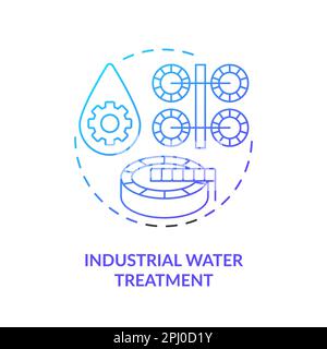 Industrial water treatment blue gradient concept icon Stock Vector