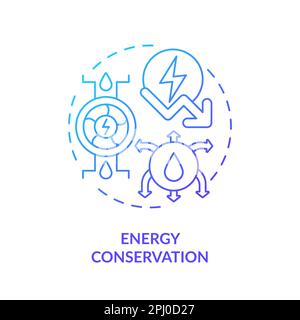 Energy conservation blue gradient concept icon Stock Vector