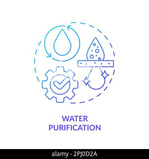 Water purification blue gradient concept icon Stock Vector