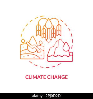 Climate changes red gradient concept icon Stock Vector