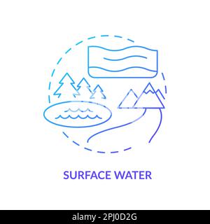 Surface water blue gradient concept icon Stock Vector