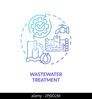 Wastewater treatment blue gradient concept icon Stock Vector