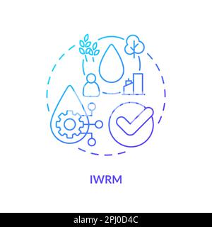 IWRM blue gradient concept icon Stock Vector