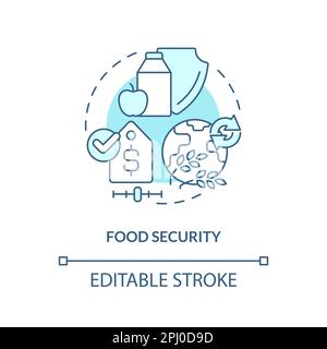 Food security turquoise concept icon Stock Vector