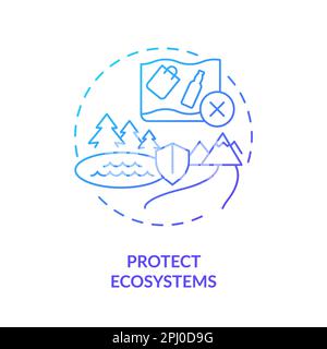 Protect ecosystems blue gradient concept icon Stock Vector