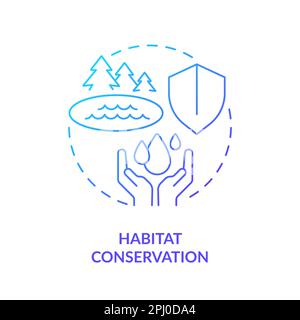 Habitat conservation blue gradient concept icon Stock Vector
