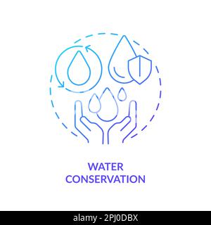 Water conservation blue gradient concept icon Stock Vector
