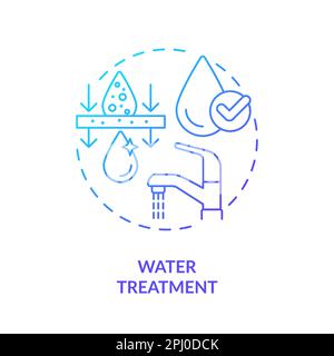 Water treatment blue gradient concept icon Stock Vector